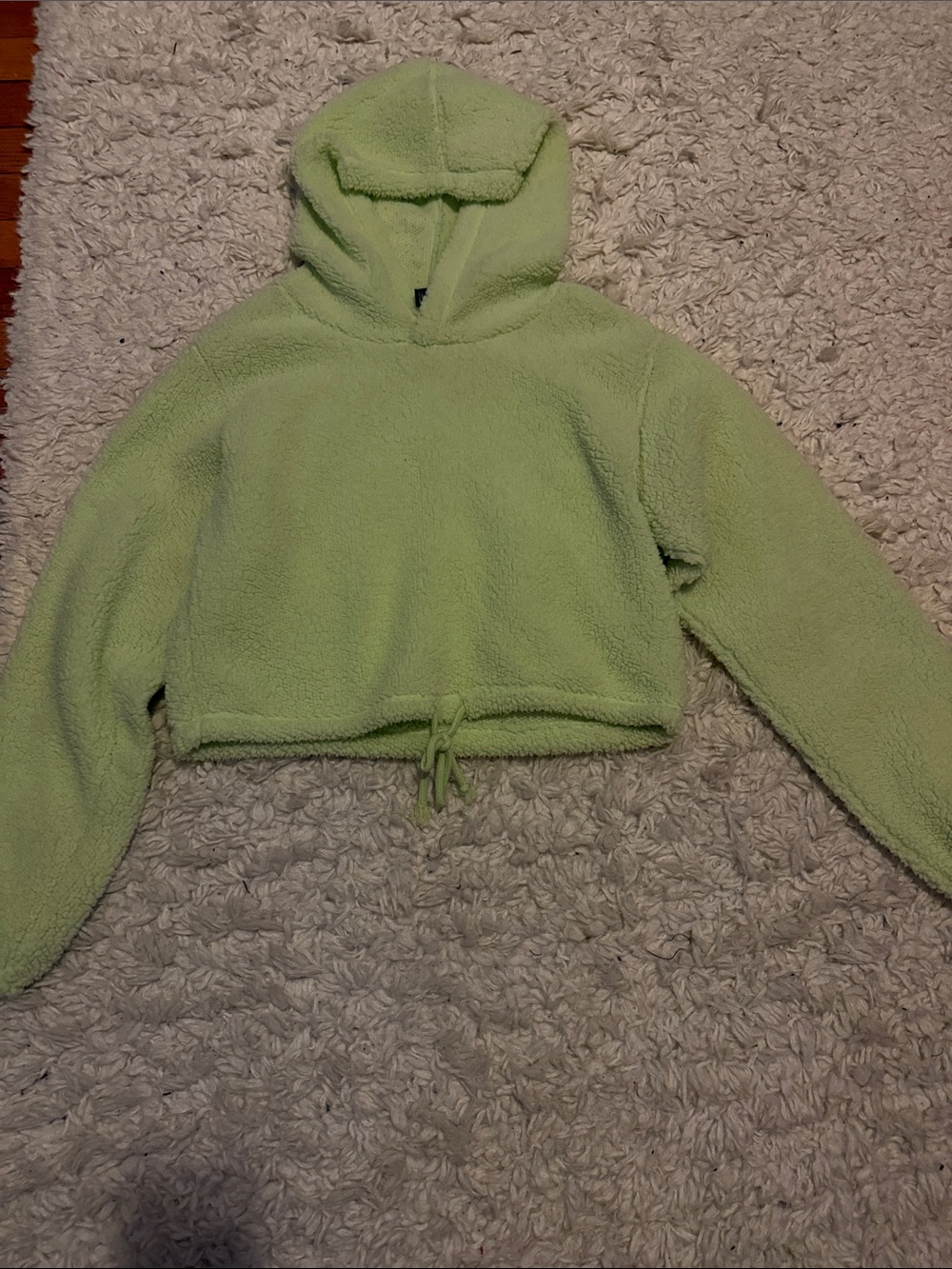 Wild Fable Cropped Sherpa Drawstring Hoodie